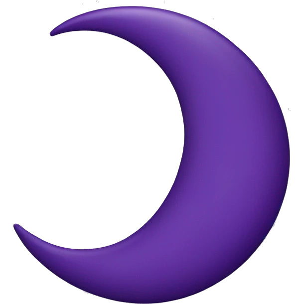 Cartoon purple crescent moon Facing right emoji