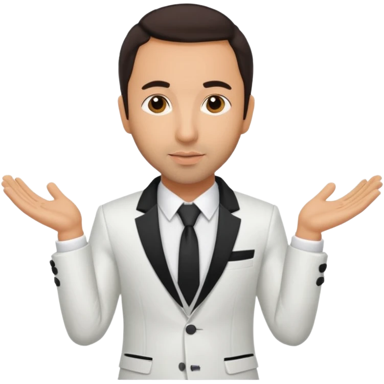 Howie Dorough with white suit, dark brown hair emoji