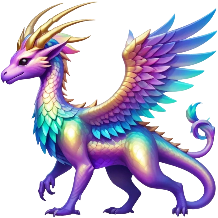 Epic divine legendary complex detailed iridescent gradients aesthetic-scenery-Fakémon-creature emoji