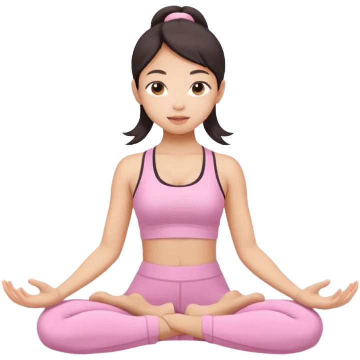 asian yoga girl light pink clothes  emoji