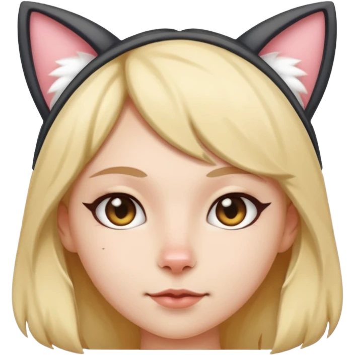 human wearing cat ears emoji