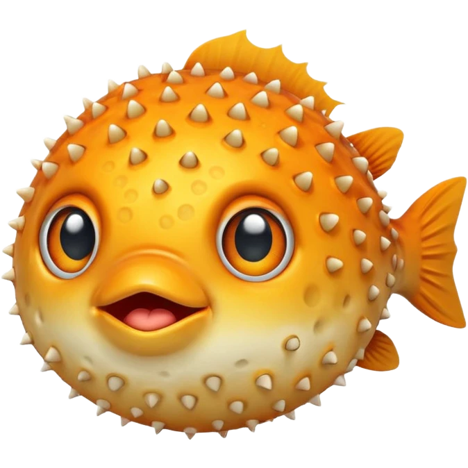 puffer fish, only eye, apple emoji style emoji