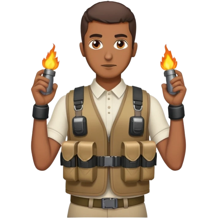 Muslim man with a bombs in his waist and chest emoji