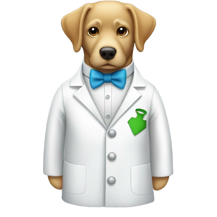 White lab wearing a bow tie  emoji