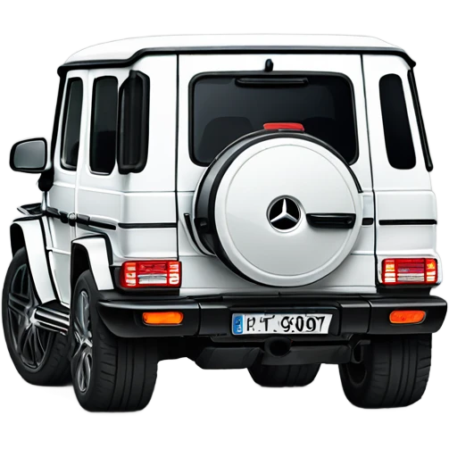 White Mercedes gwagon back emoji