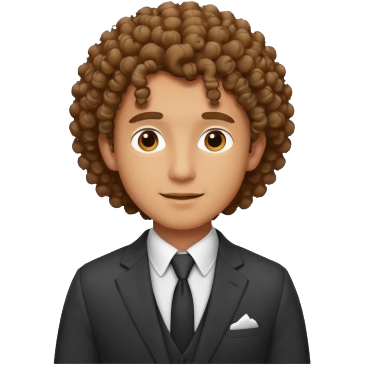 curly-haired man in a suit emoji