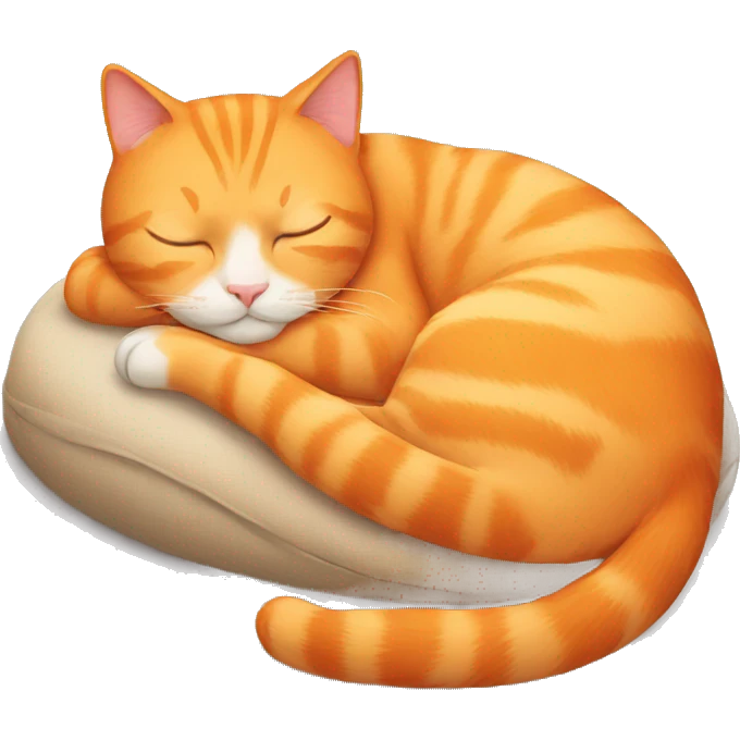 Orange cat sleeping emoji