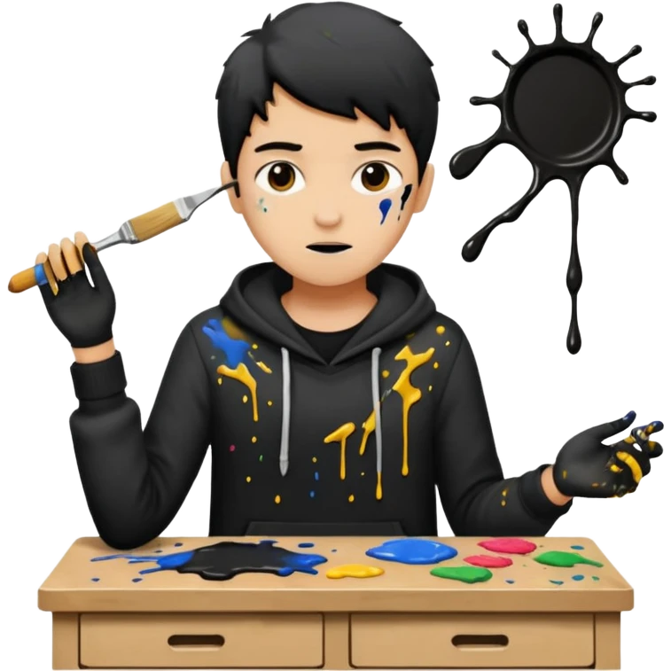 PINTOR  DE MUEBLES  QUE EN LA PINTURA TENGA COLOR NEGRO emoji