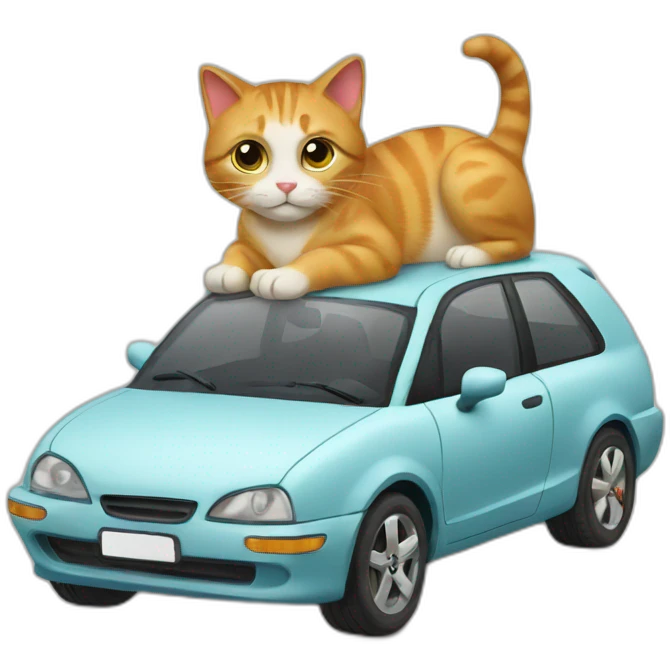 Cat with car emoji