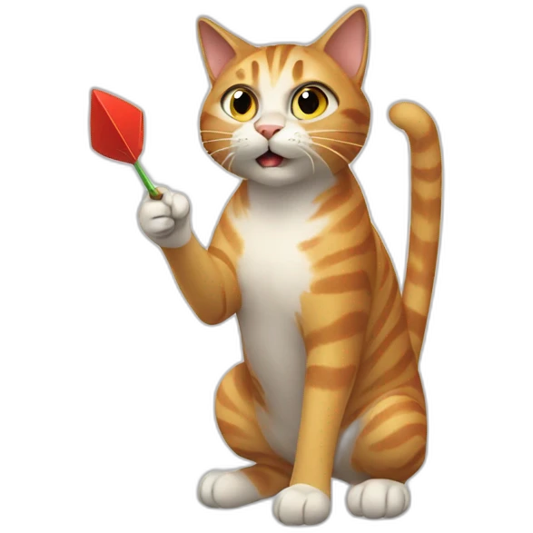 Cat playing dart emoji
