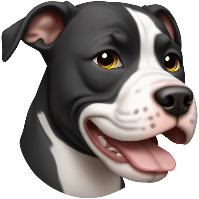 Crying black and white pitbull emoji