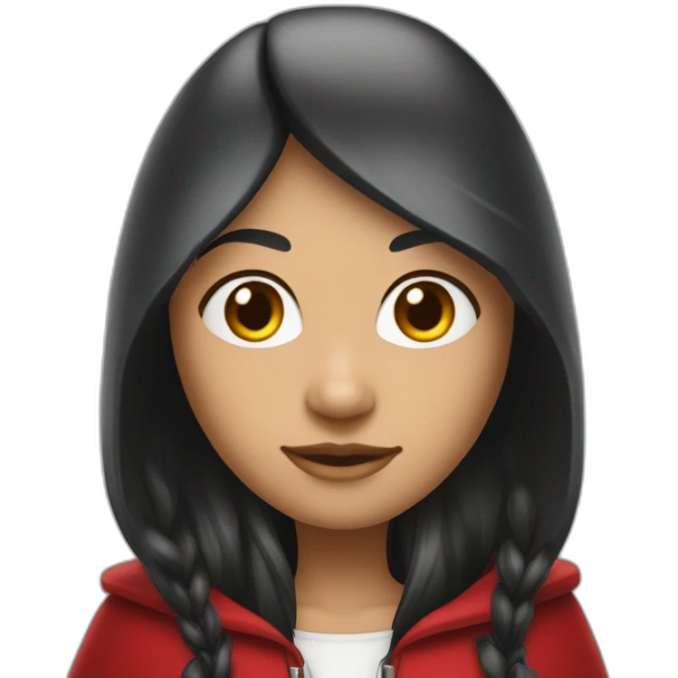 red-ridding-hood-long-straight-black-hair-with-white-streak-hair emoji