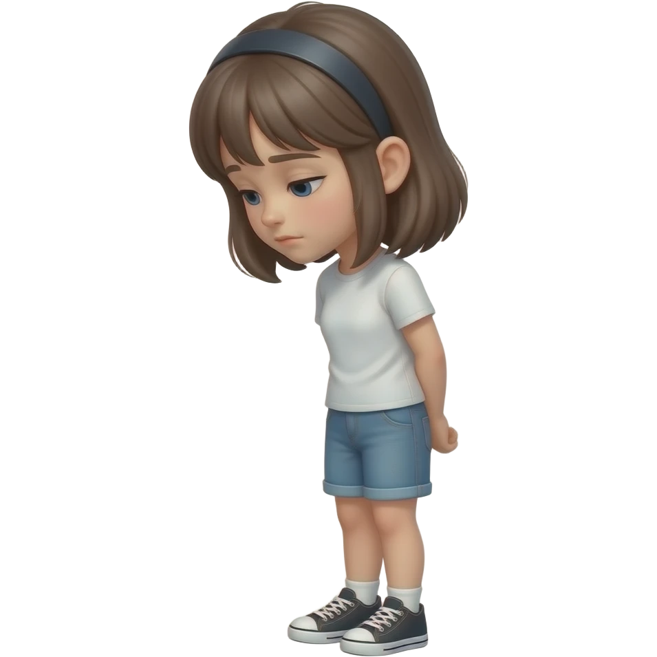 emoji trauriger jugendlicher, ganzer Körper , kopf nach unten, seitenansich emoji