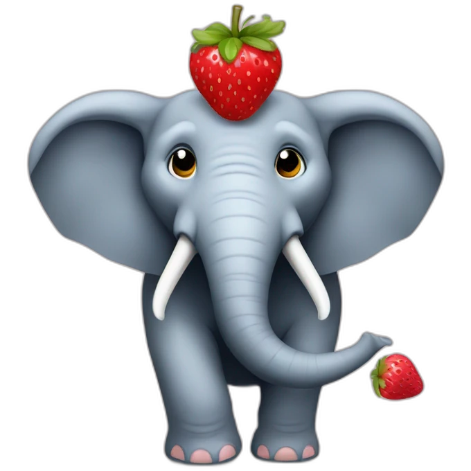 Elephant with a stawberrie texture emoji