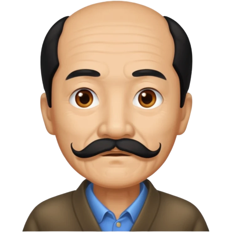 Old Chinese man with full mustache emoji