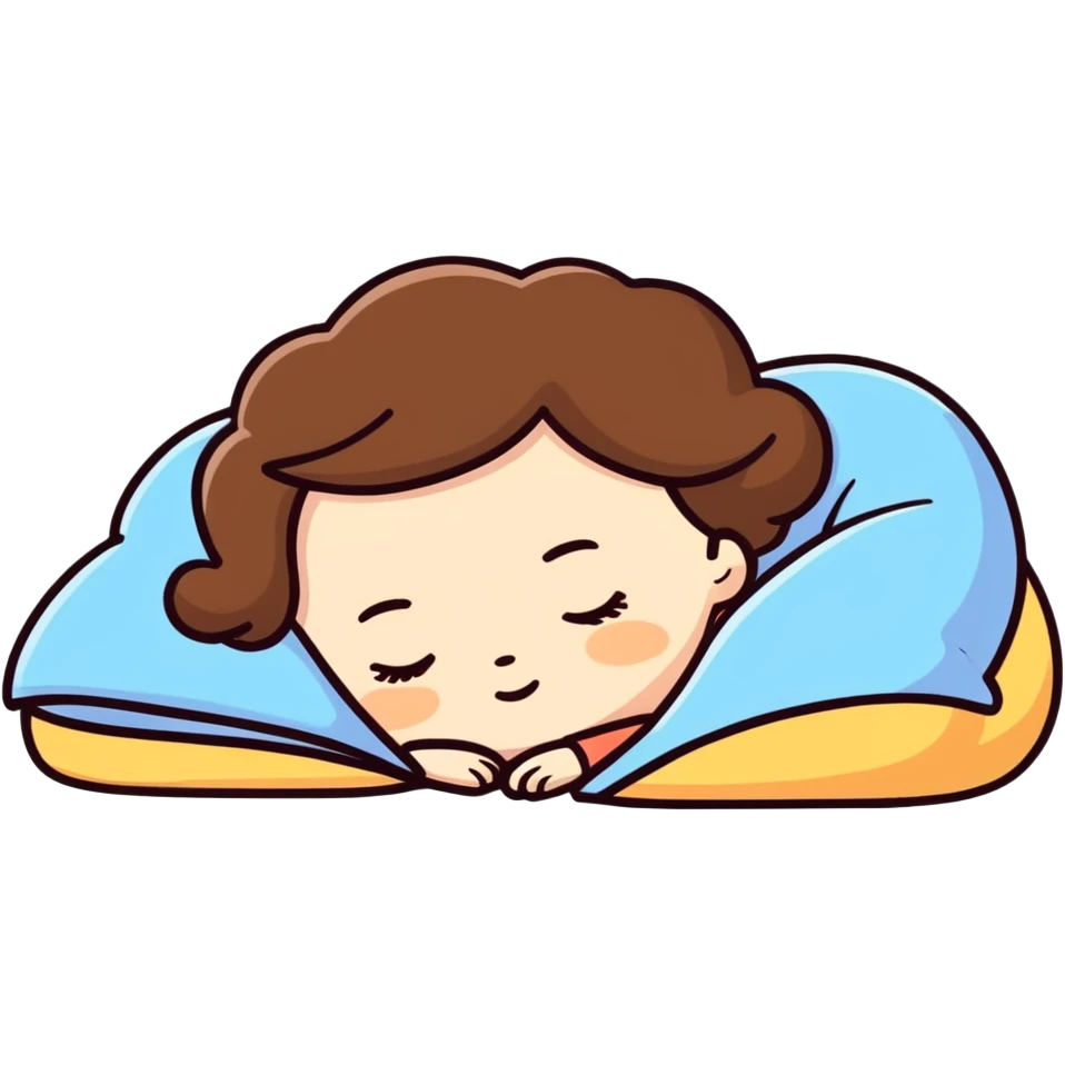 Sleeping with brown hair  emoji