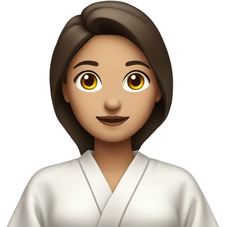 In Robe Spa day white girl brunette emoji