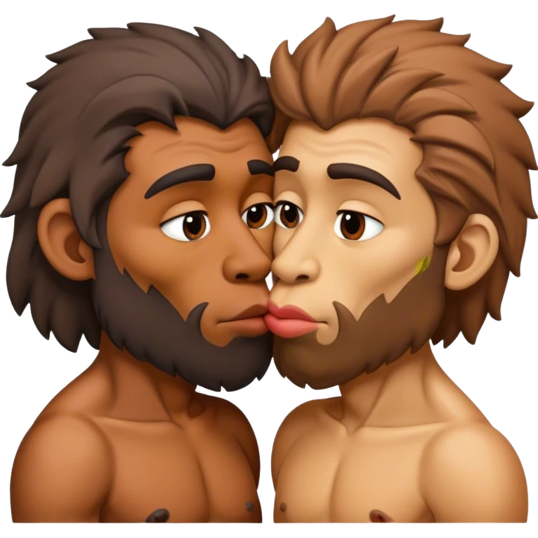 2 cave MEN kissing  emoji