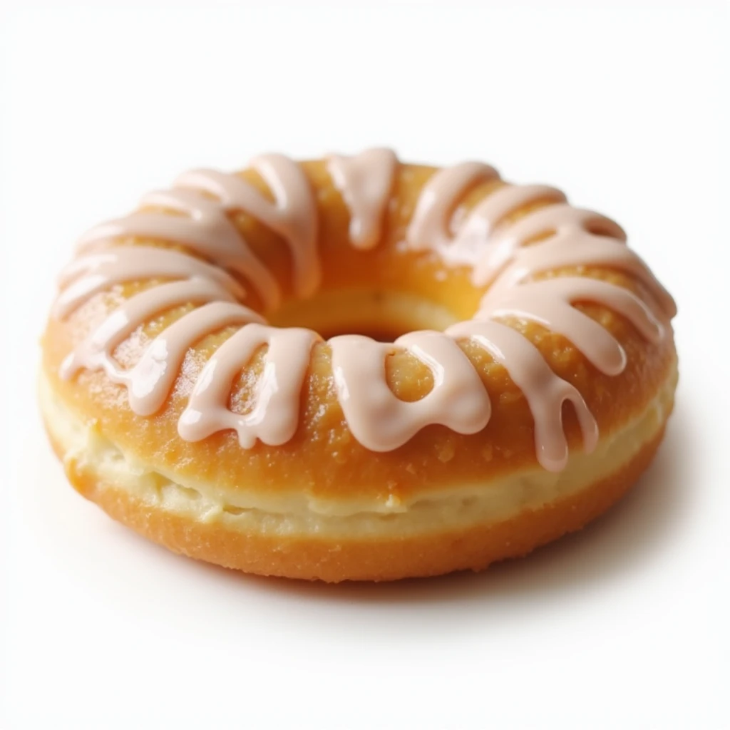 realistic glazed donut, soft lighting, appetizing, on white background emoji
