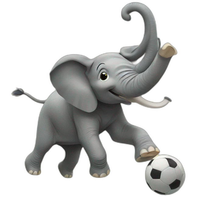 elephant playing football emoji