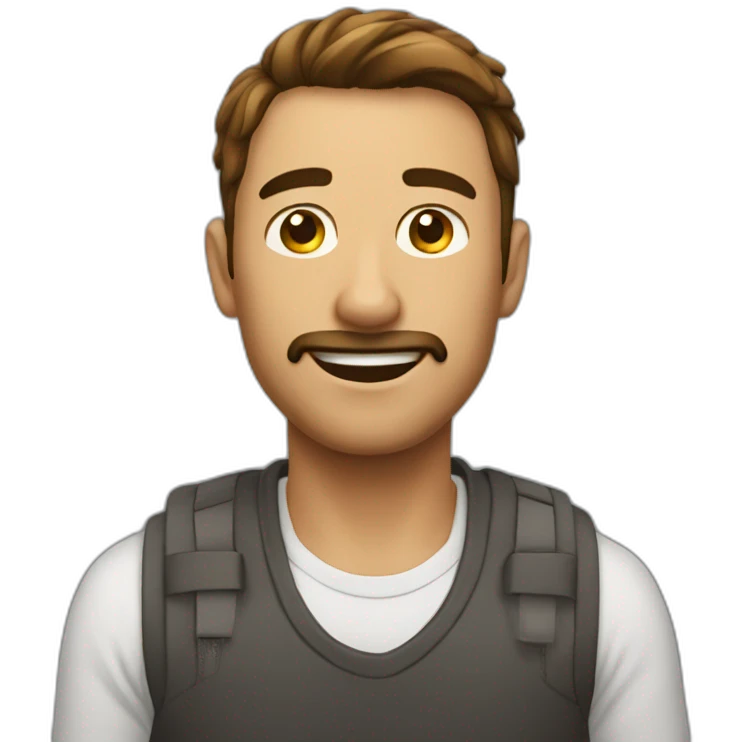 Homme content sur du caca emoji