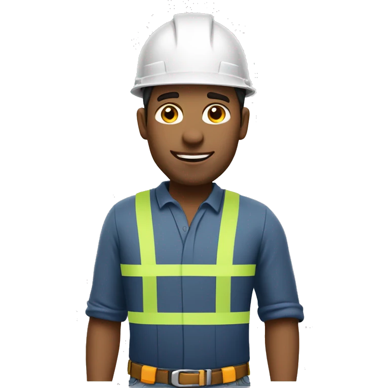 Contractor, male, with safety hat emoji