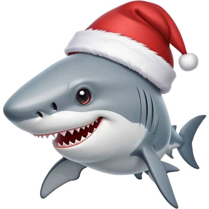 shark wearing santa hat emoji