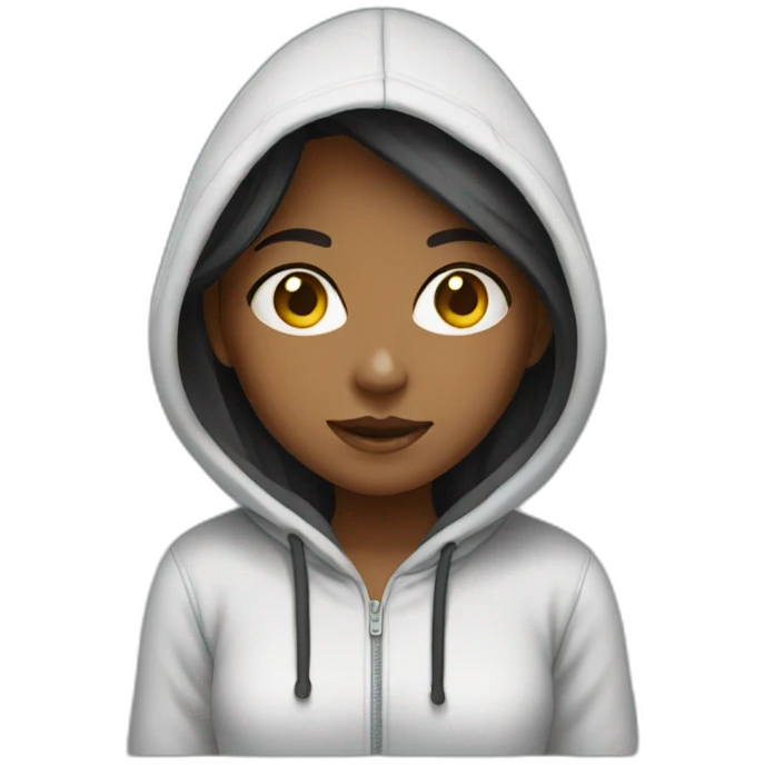 Girl wearing hoodie emoji