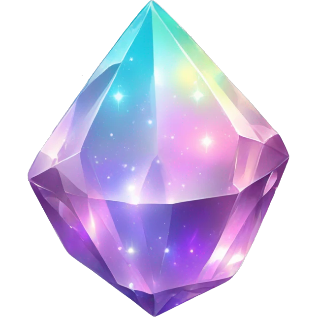 Shiny Pastel-Rainbow-Sparkle-Iridescent-Nebula-Crystal-Gemstone emoji