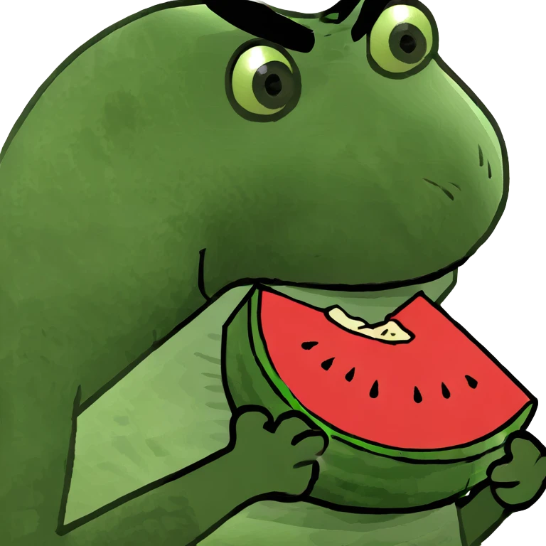 Monkey eating watermelon  and chicken  emoji