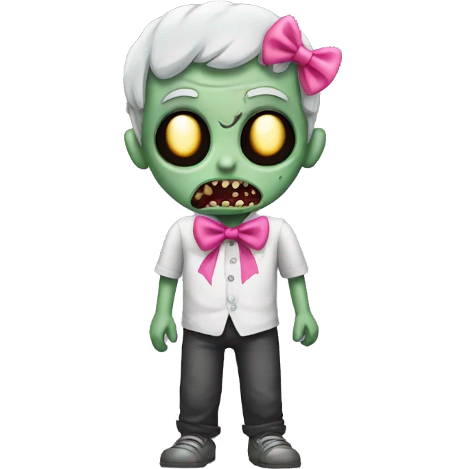 zombie with a pink bow emoji