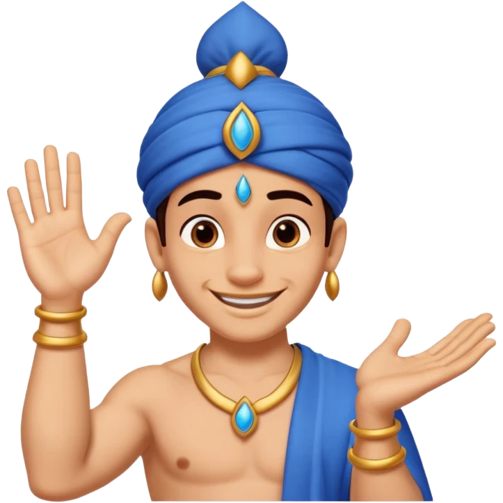 Genie from Aladdin. make several options for the genie from alladin cartoon for the further animation, i want that he shows the like with his left hand and smiles emoji