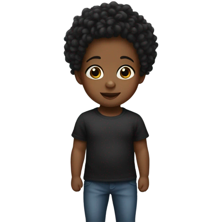 black baby with short curls emoji