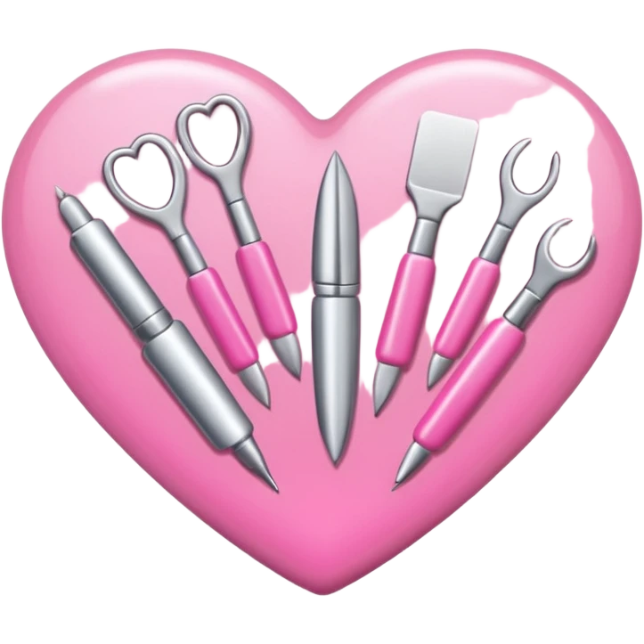 Create an icon using tools used by manicurists; use pink tones. emoji