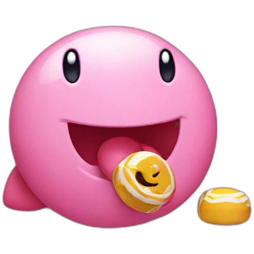 kirby eating candy emoji