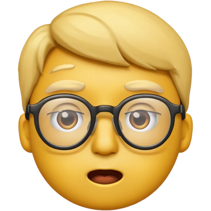 Make a confused emoji with glasses down emoji