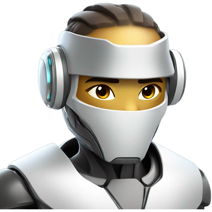 Cool cyborg reading book emoji