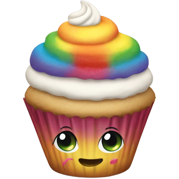 Rainbow cupcake emoji