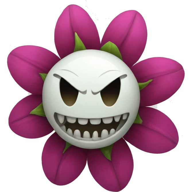 flower with scary tooth emoji