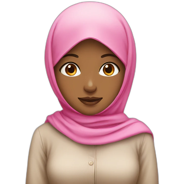 muslim girl with pink hijab emoji