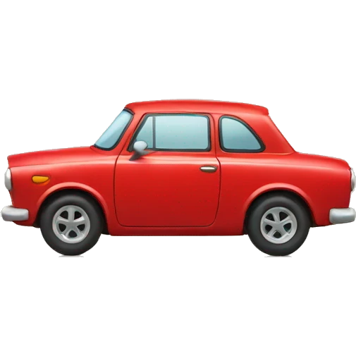 Happy little red car emoji