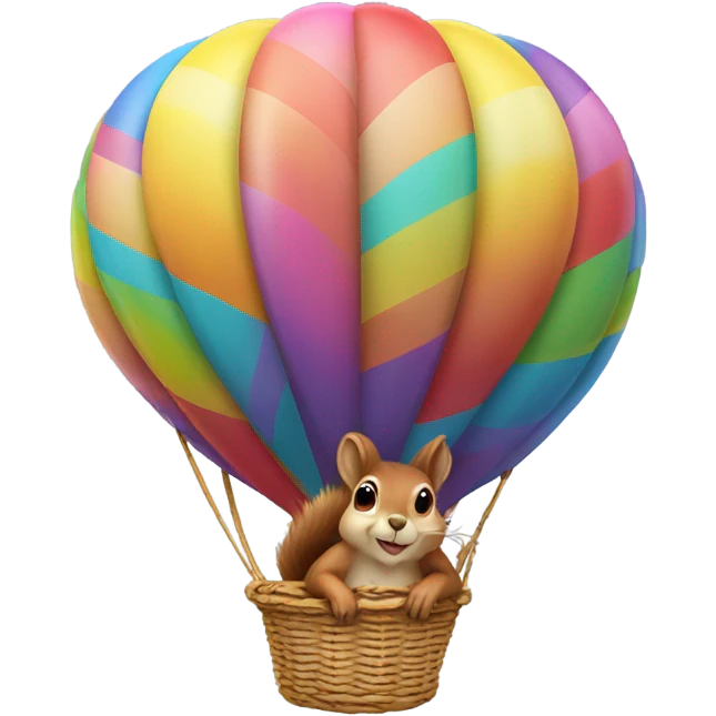 Squirrel in hot air balloon  emoji