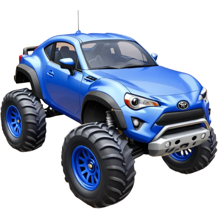 Silver Tractor wheels on monster glossy ultramarine body 2025 Toyota 86 off-road rc rally car  emoji