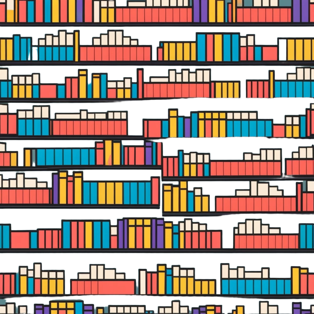 A mountain of books reaching high with colorful book spines visible emoji
