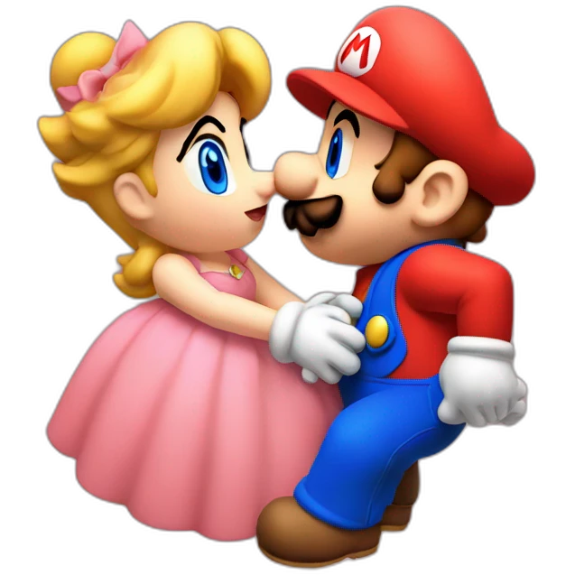 Mario kiss peach  emoji