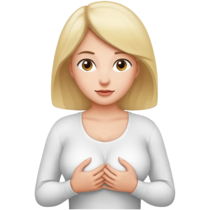 A naked woman lifting her boobs emoji