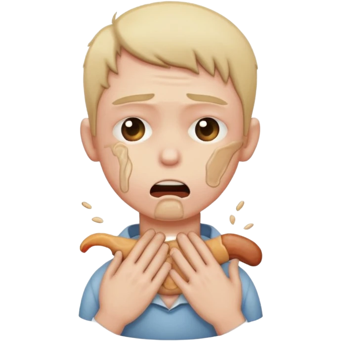 A person choking themselves emoji