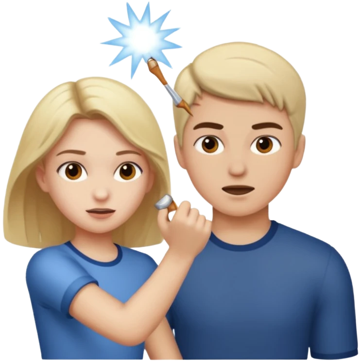 Girl hitting a boy emoji