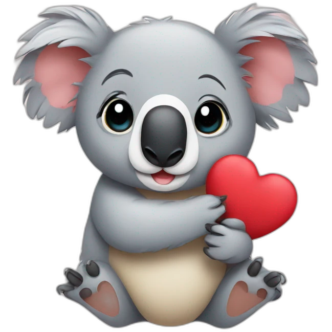 Koala in love emoji