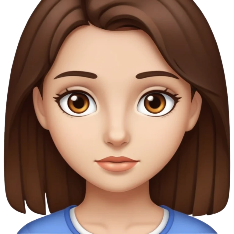 A Girl with Brown hair Dark Brown eyes  emoji